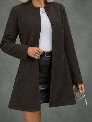 Madeleine stand collar coat in brown