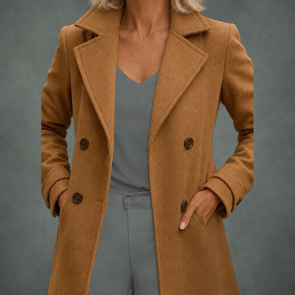 Jacqueline classic long coat, detail
