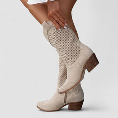 Rachel | Orthopedic Western Boots in Beige