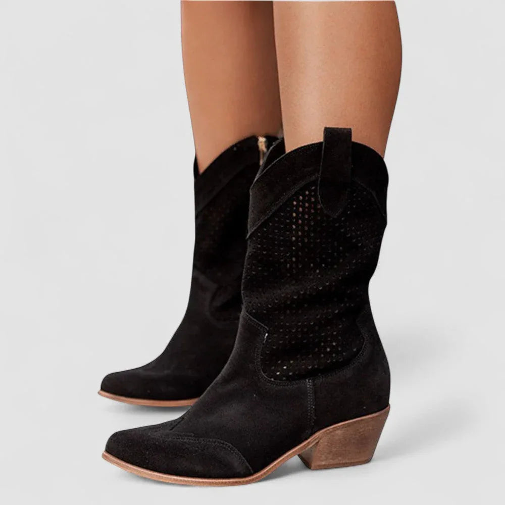 Rachel | Orthopedic Western Boots in Black