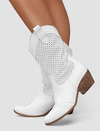 Rachel | Orthopedic Western Boots in White