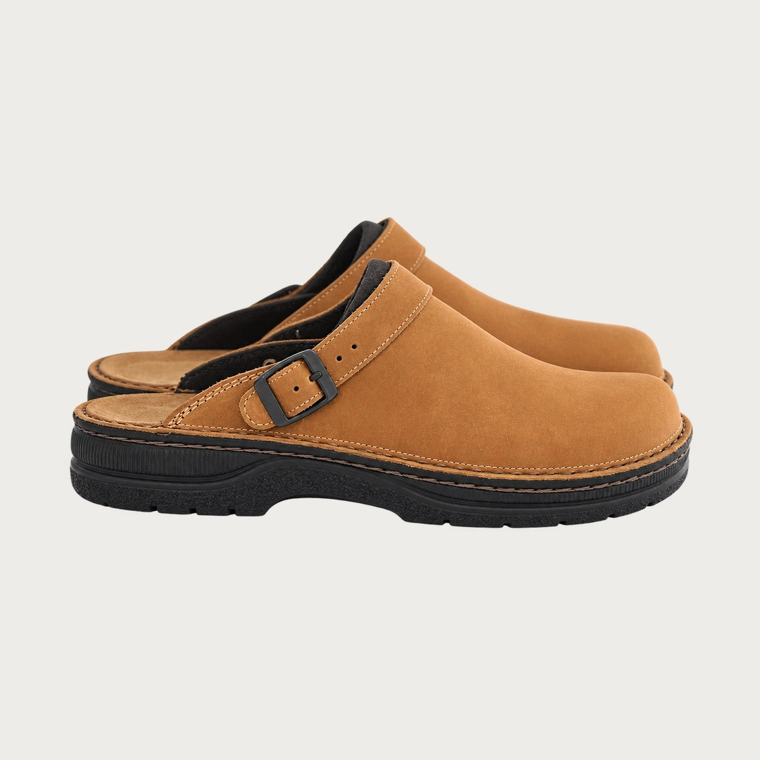 Annelies Comfortable Slip-On Clogs in tan