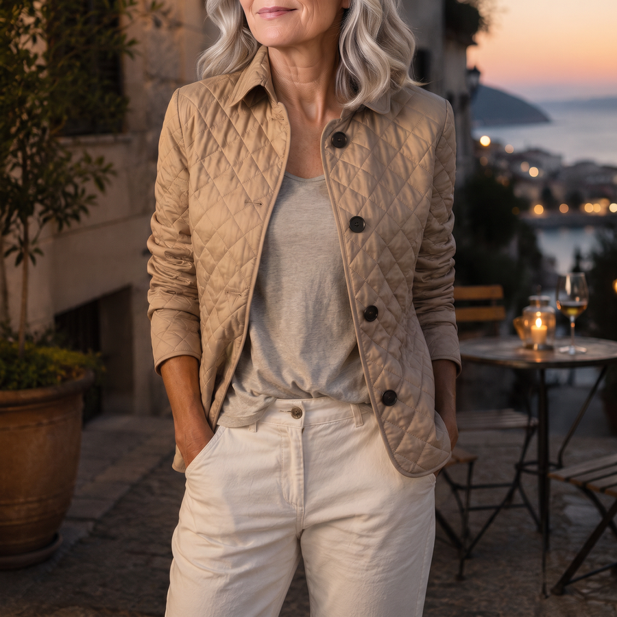 Margot jacket worn on an evening out