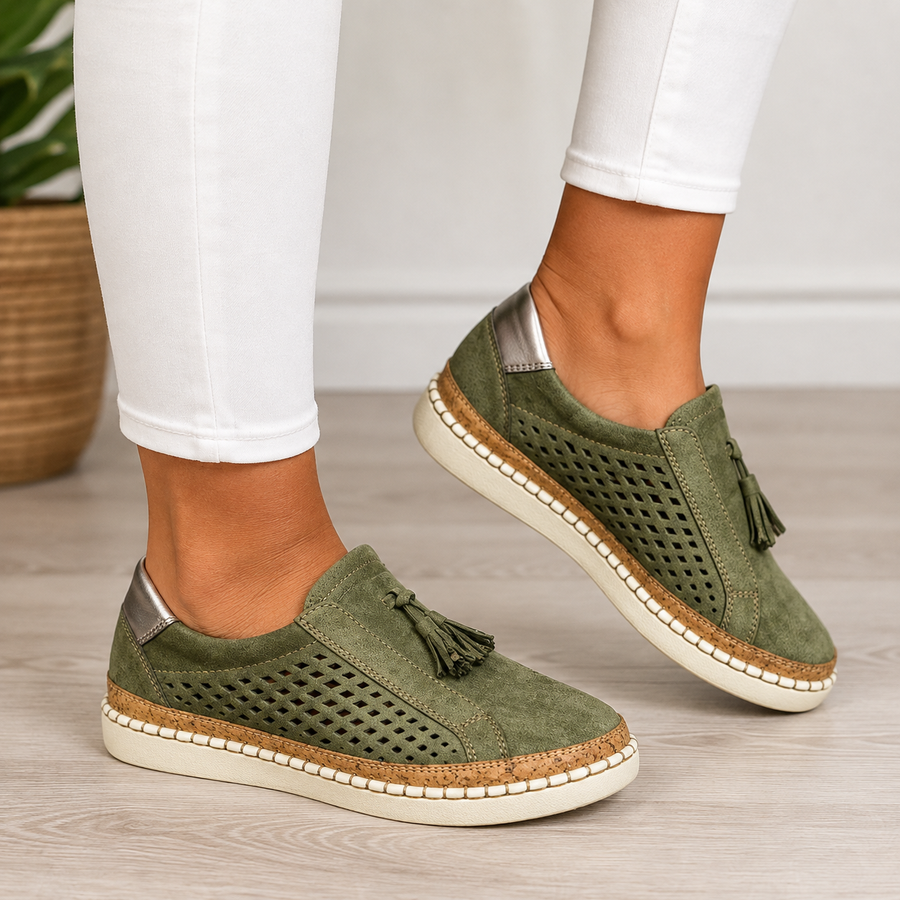 Christine comfort orthopedic loafers in green