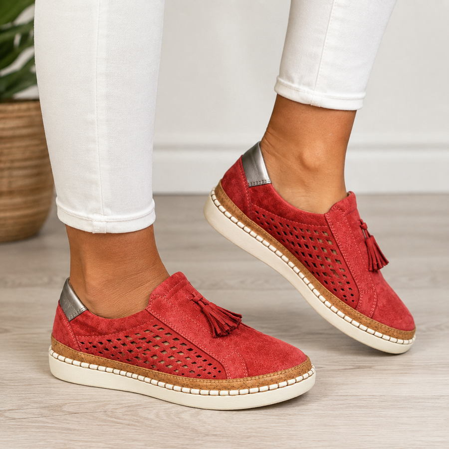 Christine comfort orthopedic loafers in red