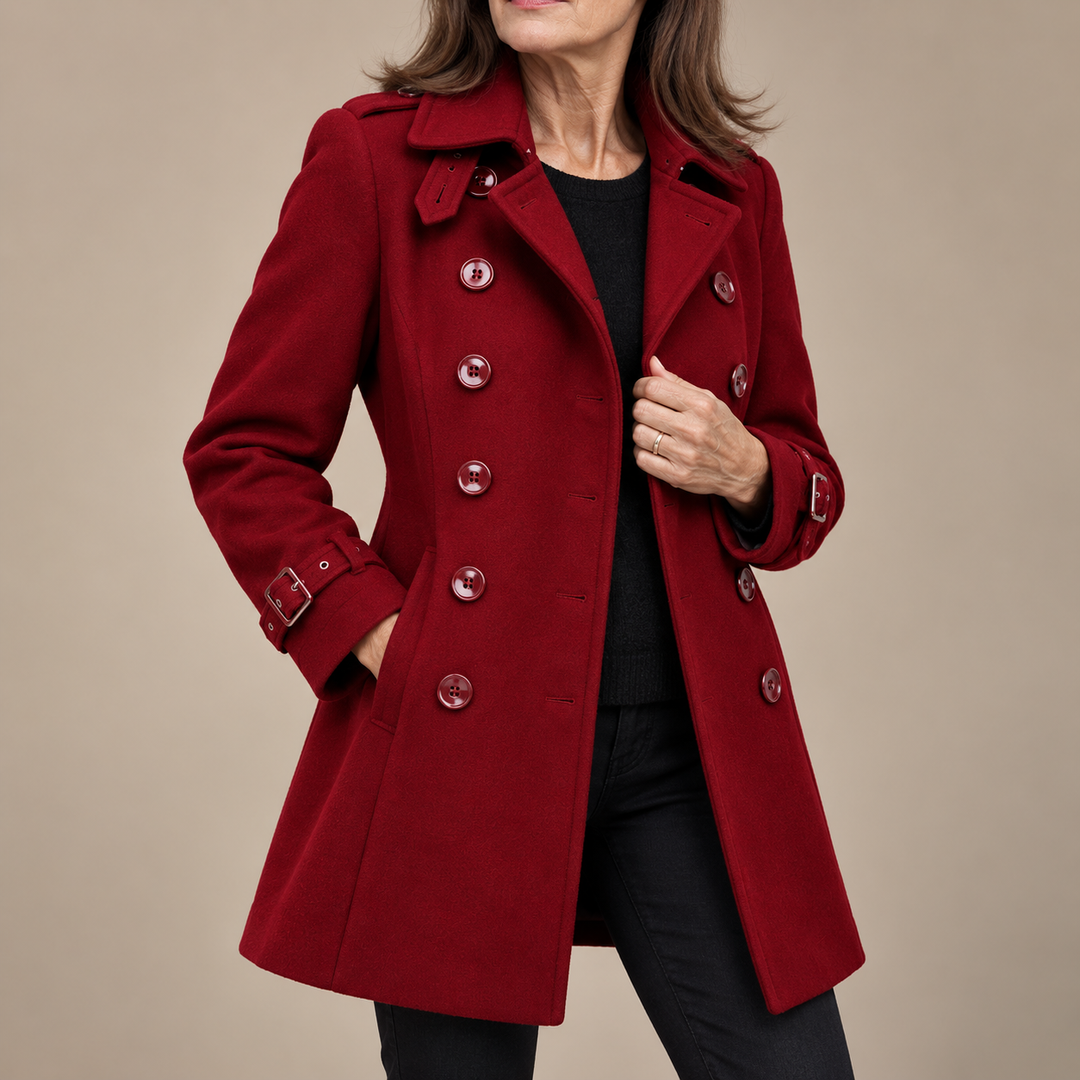 Danielle trench coat in deep red