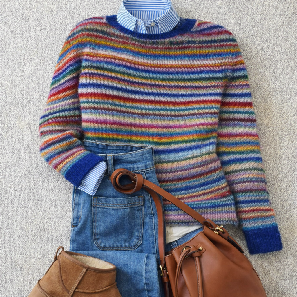 Isabelle | Multicolor Striped Knit Sweater