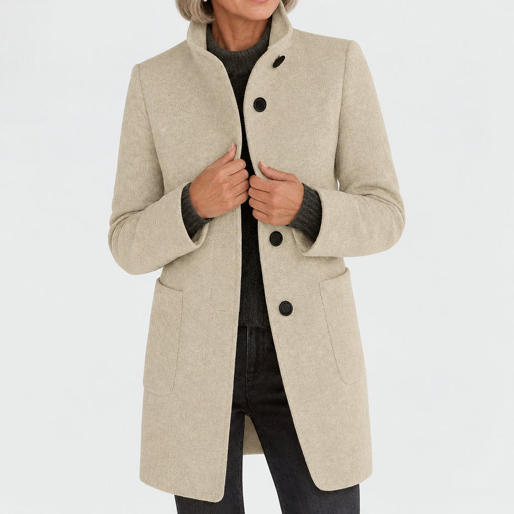 Katherine | Coat with High Collar - Beige