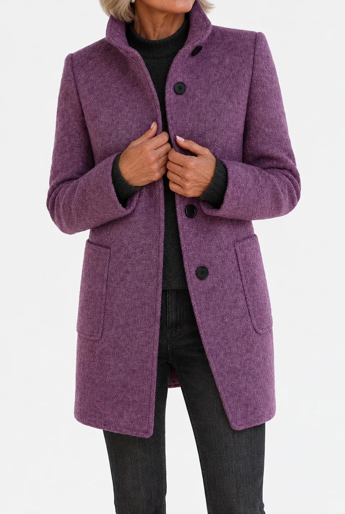 Katherine | Coat with High Collar - Purple