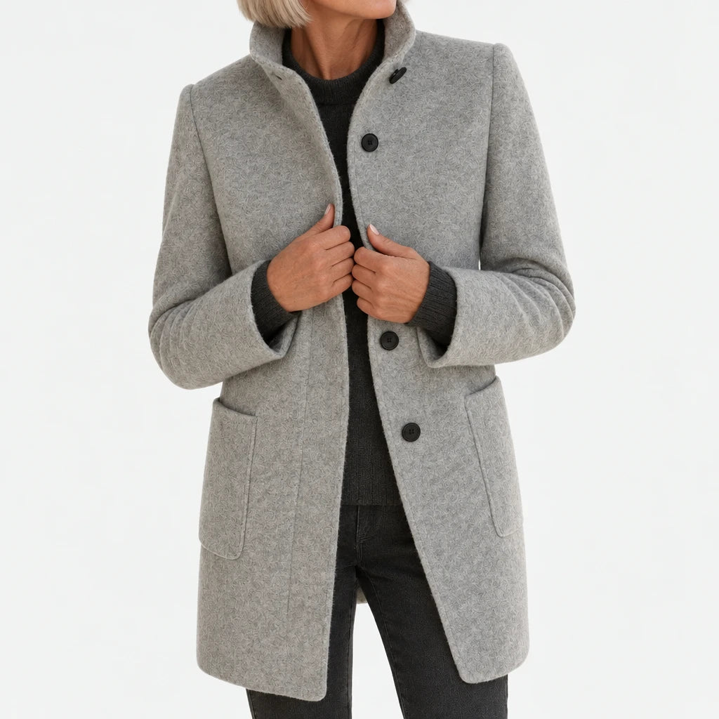 Katherine | Coat with High Collar - Gray