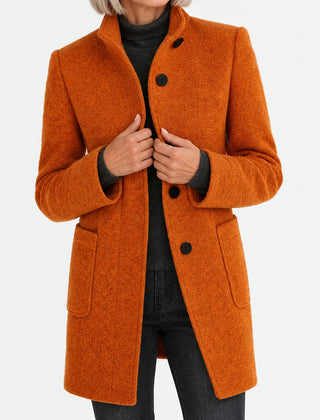 Katherine | Coat with High Collar - Orange