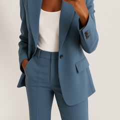 Patrizia tailored two-piece suit in Dusty Blue