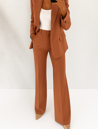 Patrizia tailored two-piece suit in Cognac