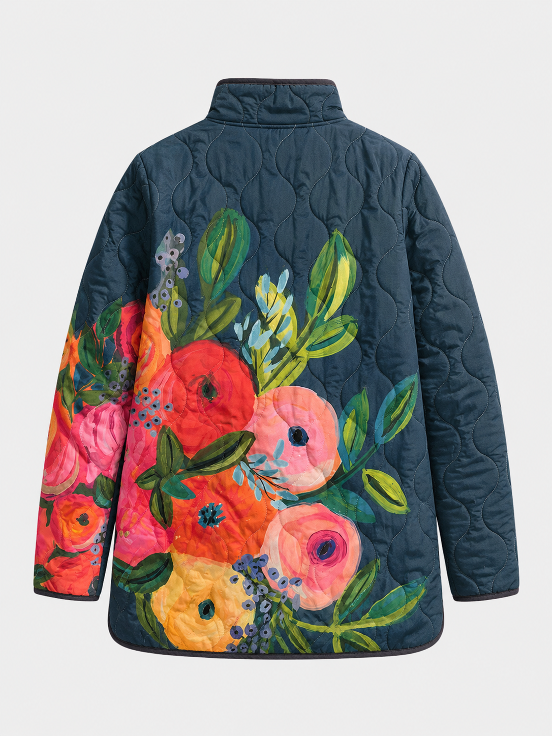Amaya | Vintage Floral Print Quilted Jacket