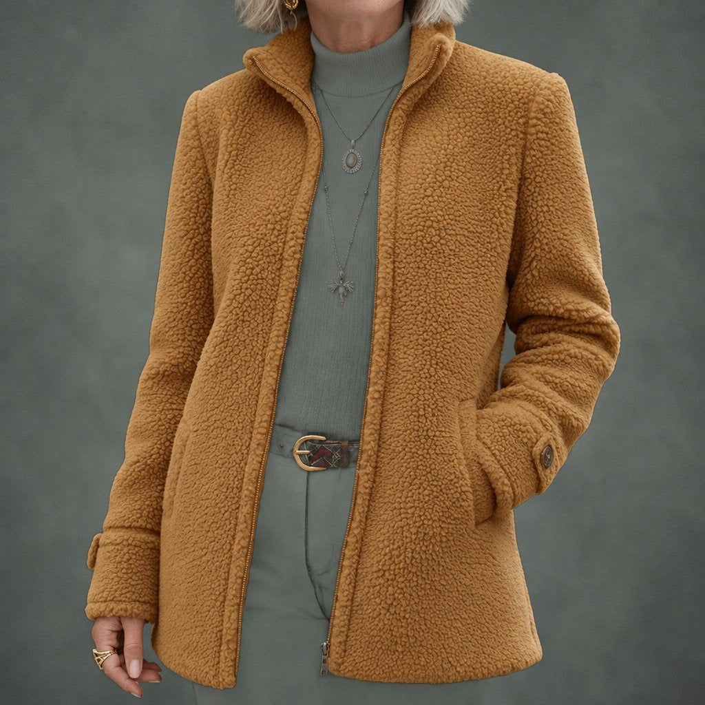 Henriette cozy collar coat in camel