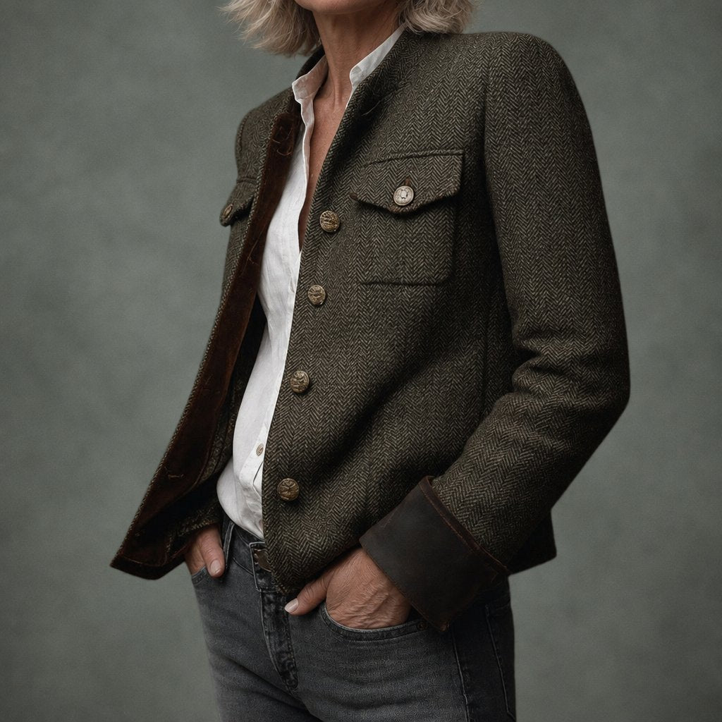 Josephine olive utility jacket, detail