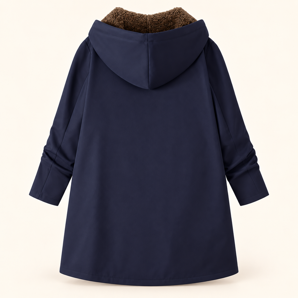 Evelyn cozy lined hooded coat in Navy Blue