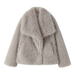 Coralie cozy statement jacket in light gray
