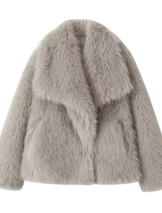 Coralie cozy statement jacket in light gray