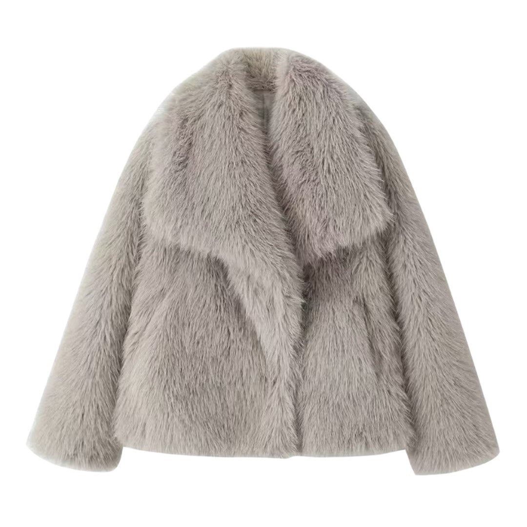 Coralie cozy statement jacket in light gray