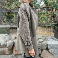 Simone double-breasted midi coat, detail