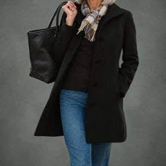 Renee everyday button coat in black