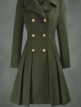 Josette double-breasted coat in army green