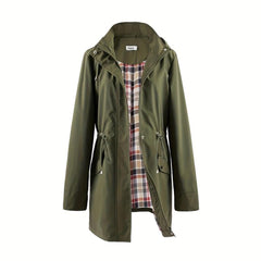 Lorraine hooded everyday trench in army green