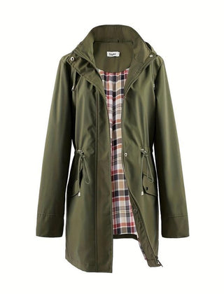 Lorraine hooded everyday trench in army green