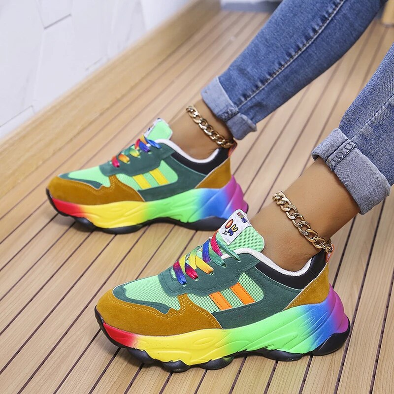 Daphne colorful comfy sneakers in green