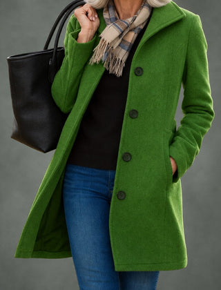 Renee everyday button coat in green