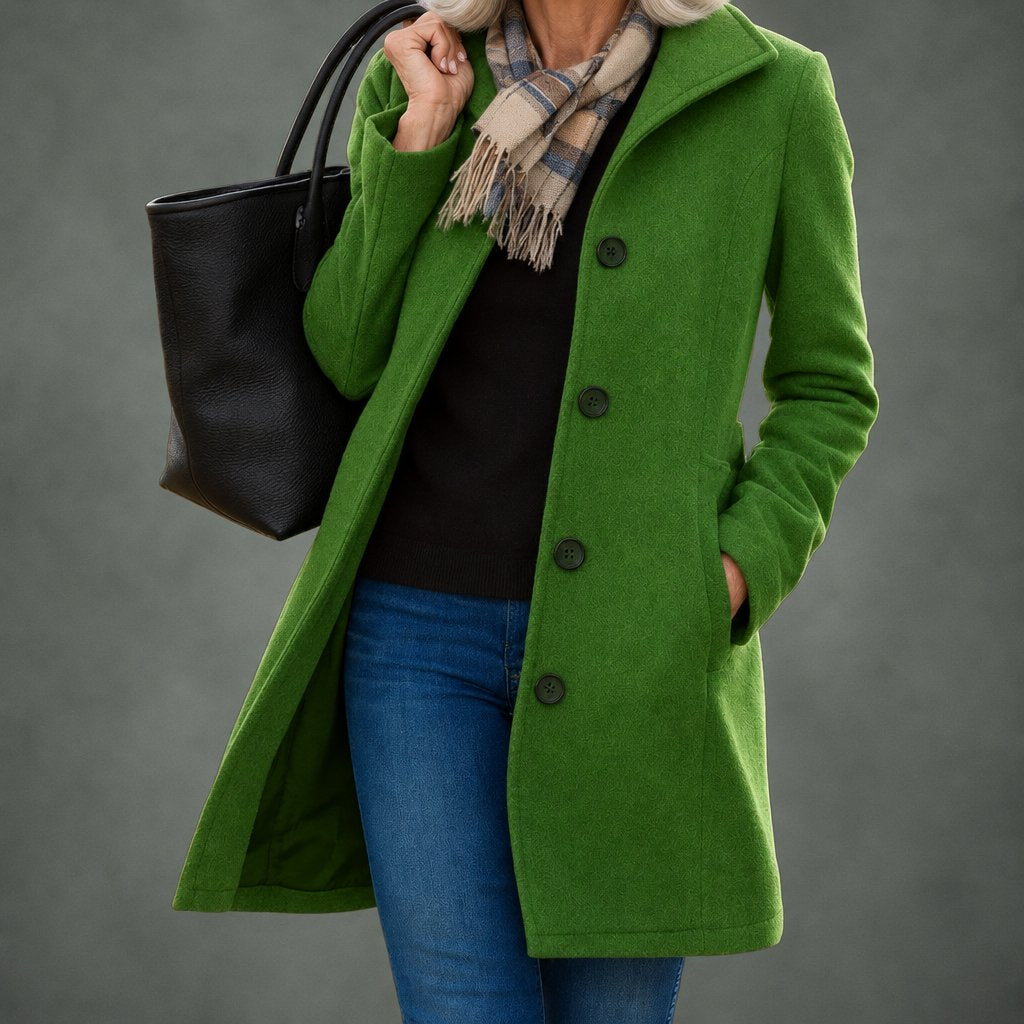 Renee everyday button coat in green