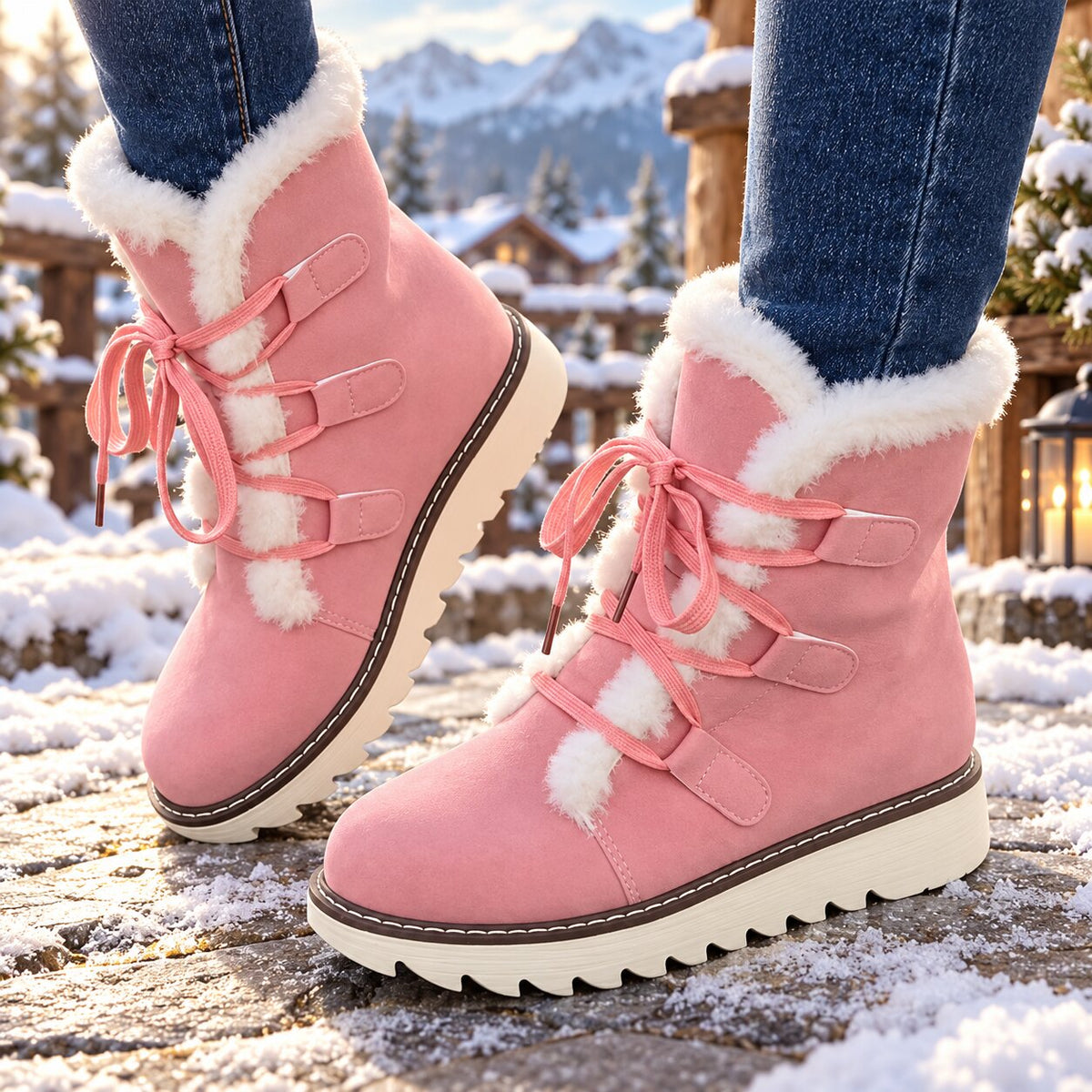 Maiken | Waterproof Slip-Resistant Winter Boots with Cozy Lining in Pink