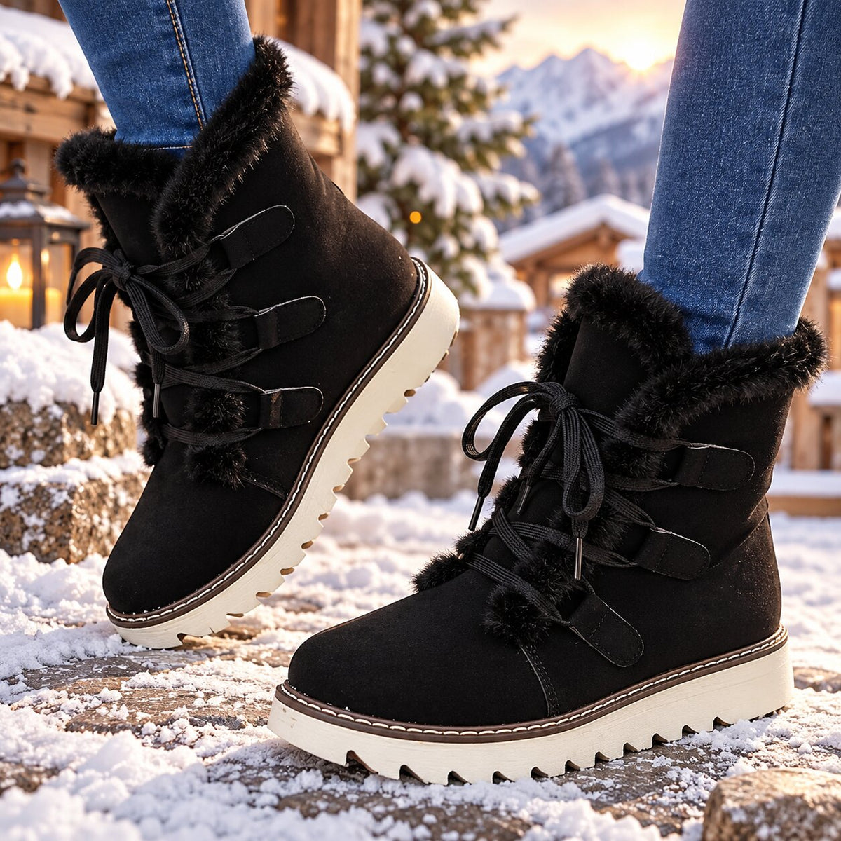 Maiken | Waterproof Slip-Resistant Winter Boots with Cozy Lining in Black