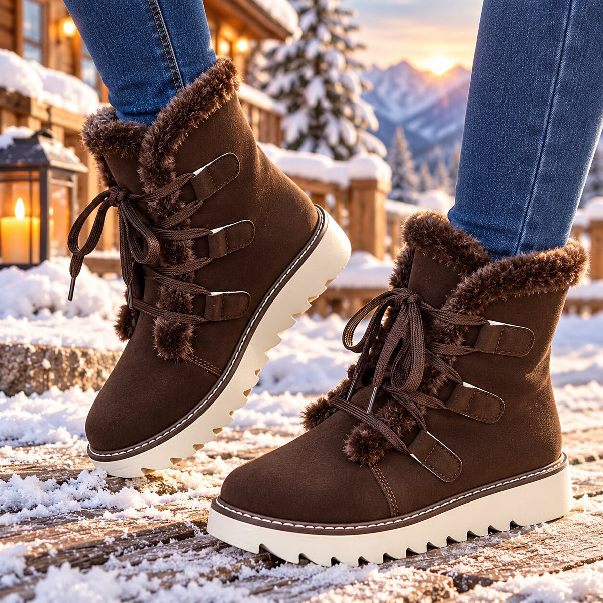 Maiken | Waterproof Slip-Resistant Winter Boots with Cozy Lining in Dark Brown