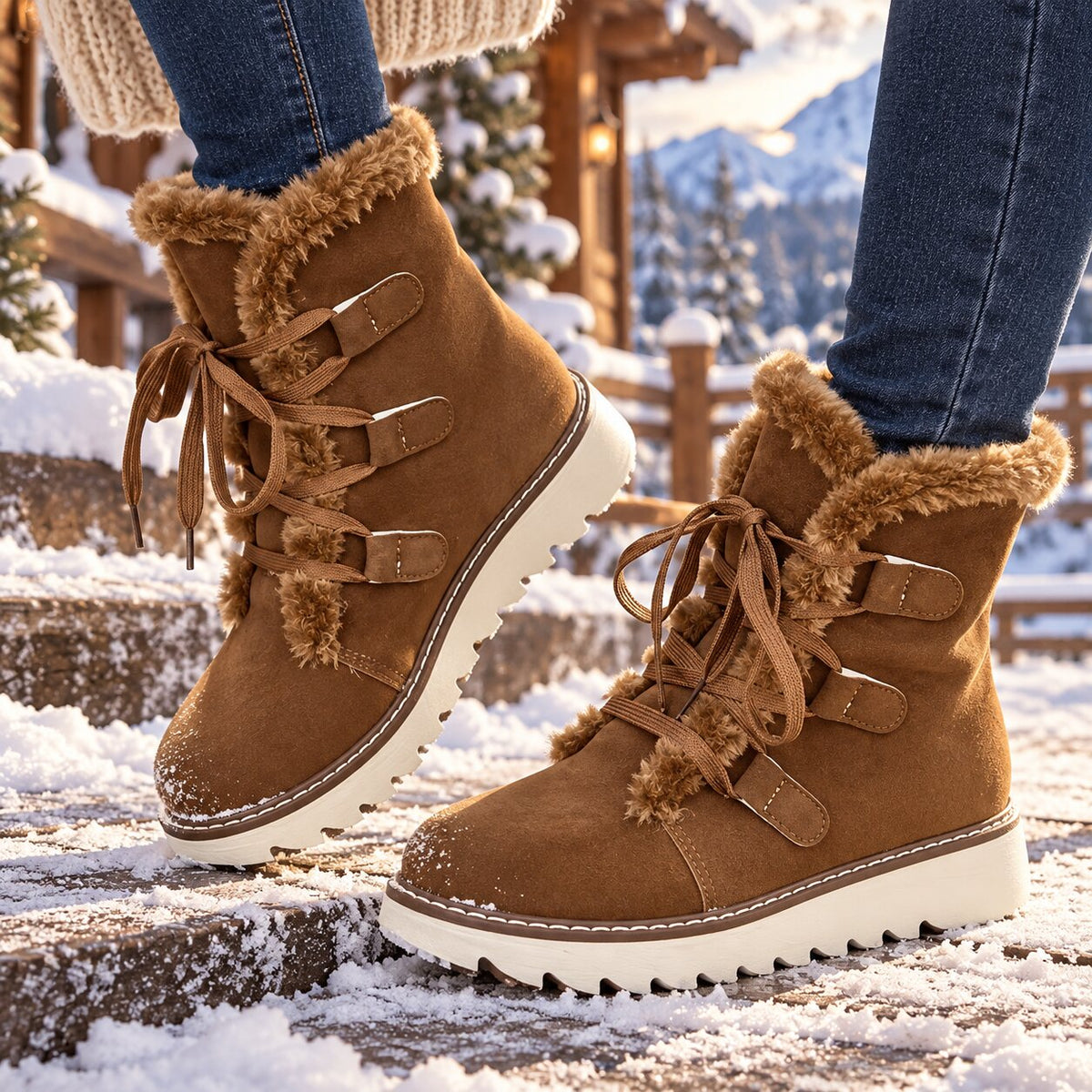 Maiken | Waterproof Slip-Resistant Winter Boots with Cozy Lining in Brown
