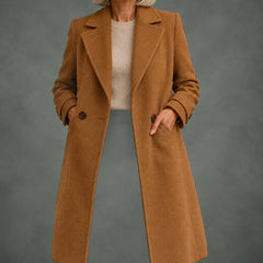 Jacqueline classic long coat, detail