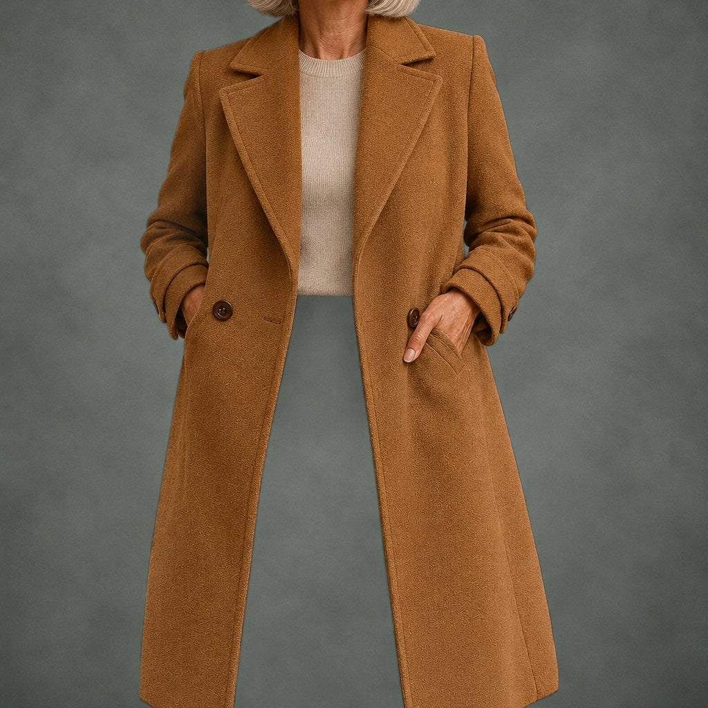 Jacqueline classic long coat, detail