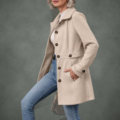 Bernadette belted elegant coat, detail