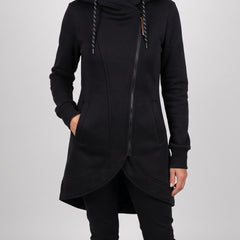 Nora coat in black, front view
