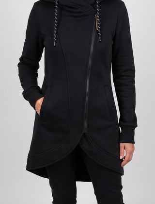 Nora coat in black, front view