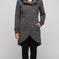 Nora coat in gray, front view