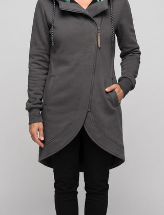 Nora coat in gray, front view