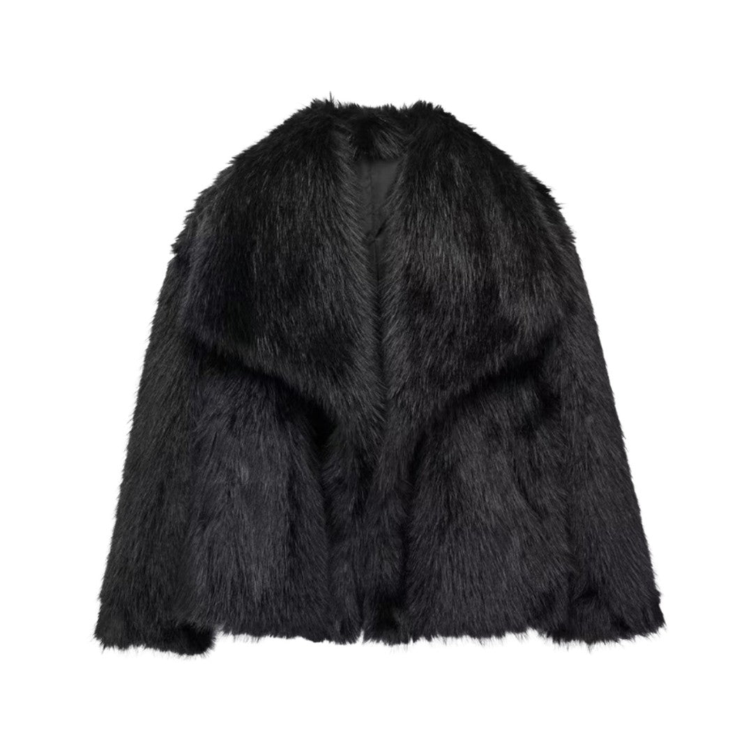 Coralie cozy statement jacket in black