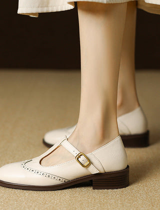 Maddalena Mary Jane shoes in Cream