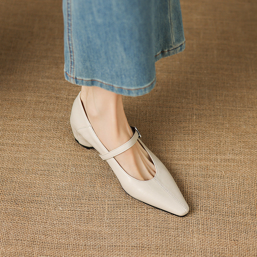 Tamsin | Pointed-Toe Mary Jane Flats