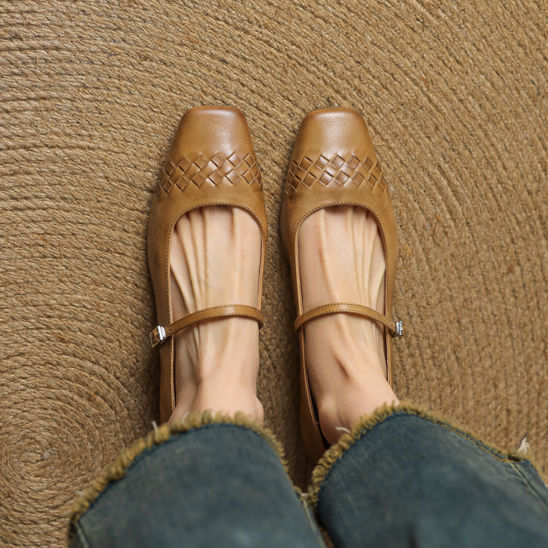 Verna | Square-Toe Mary Jane Flats