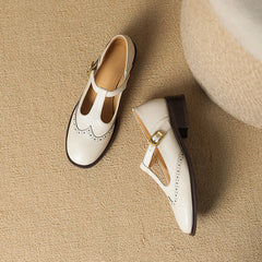 Maddalena Mary Jane shoes in Cream