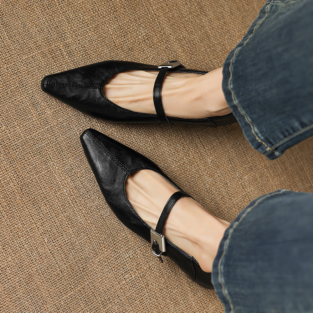Tamsin | Pointed-Toe Mary Jane Flats