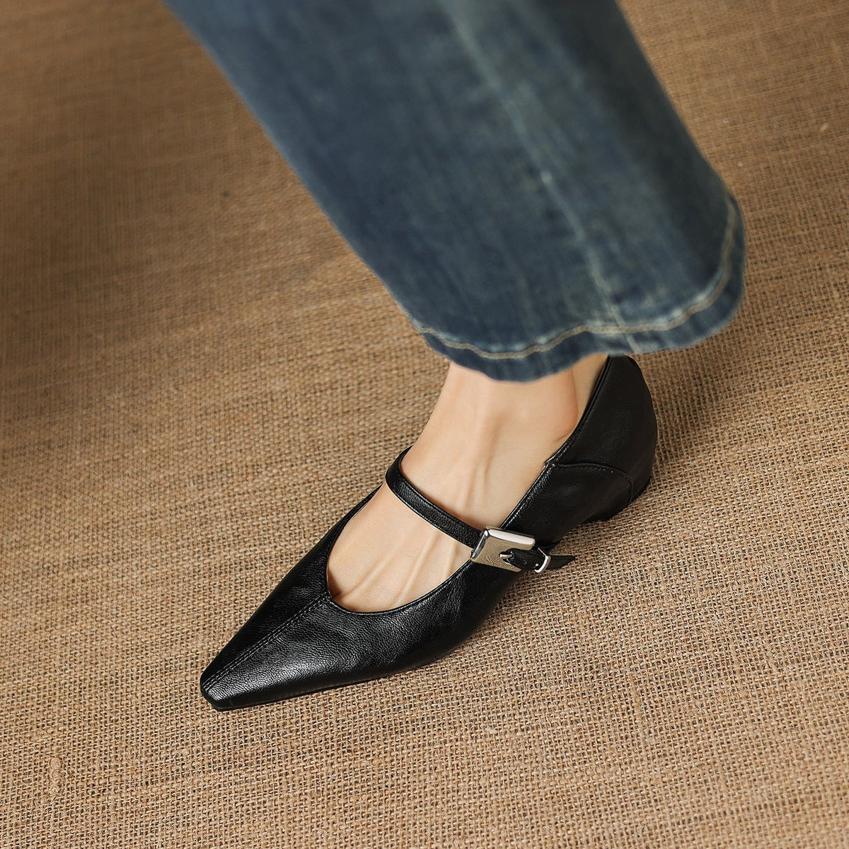 Tamsin | Pointed-Toe Mary Jane Flats